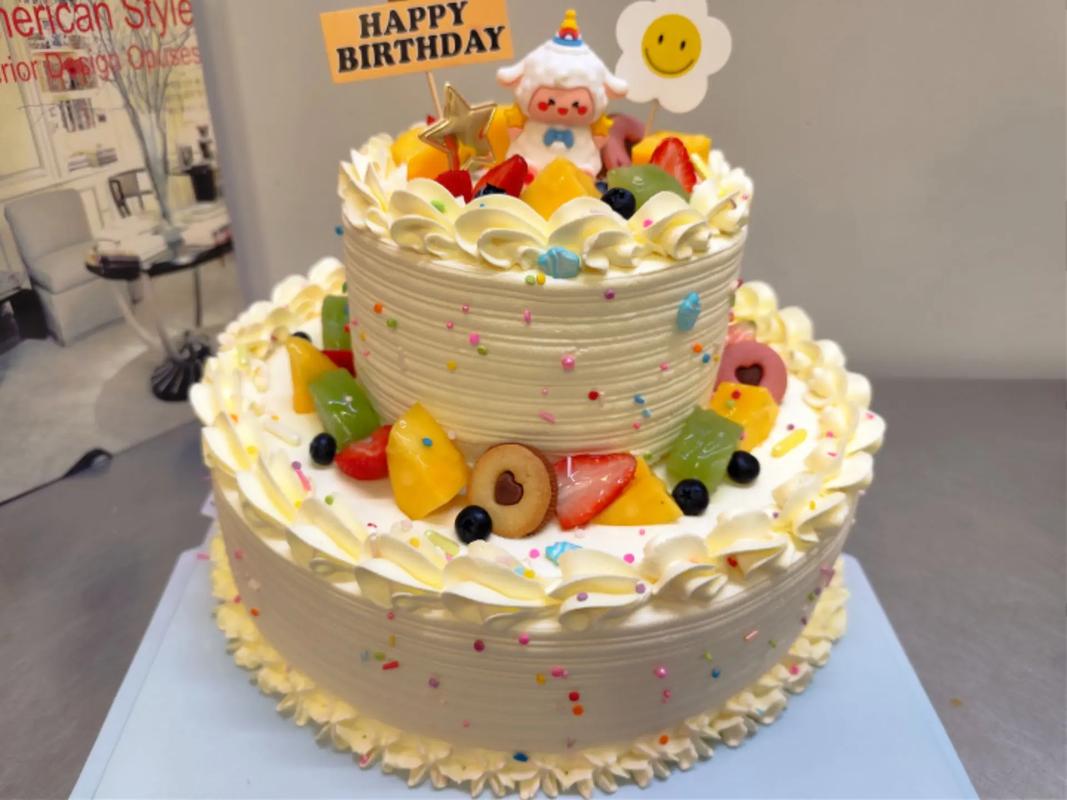 8+6双层奶油水果蛋糕-图一